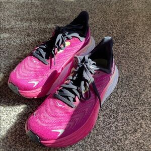 Hoka Pink and Black Athletic Shoes